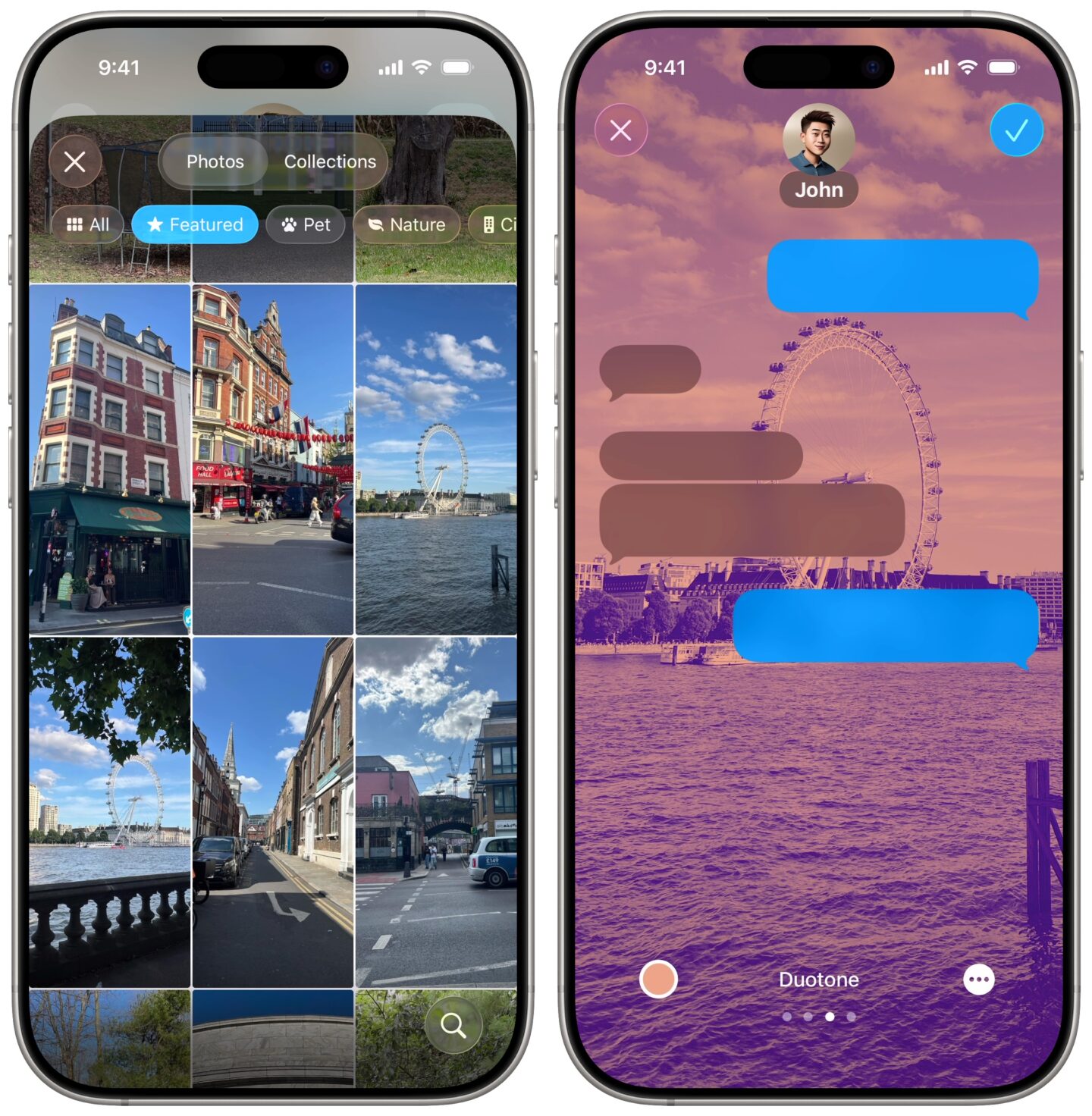 Setting a Photo background and adding a filter