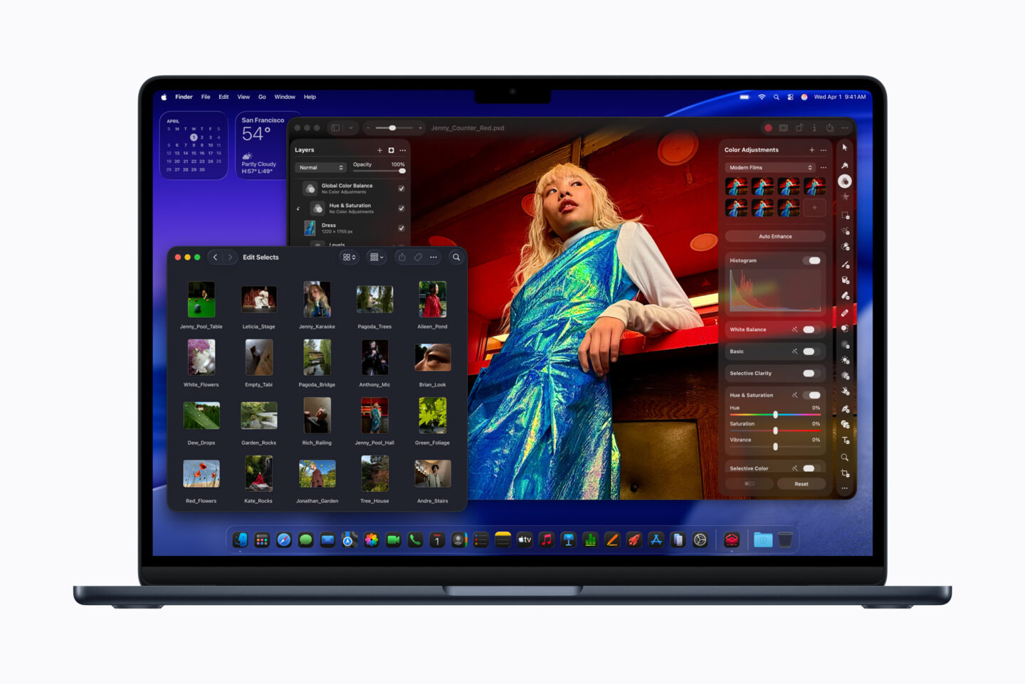 Editing an image on a MacBook Air in Pixelmator Pro