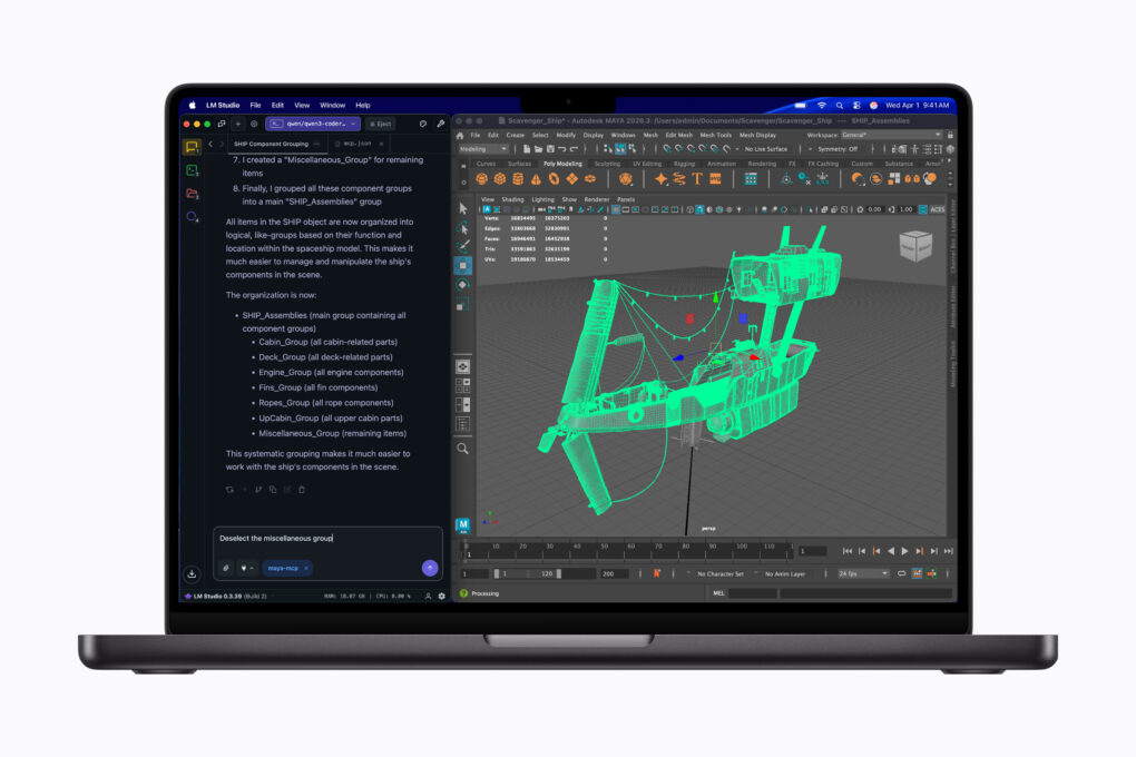 Running an LLM and 3D modeling software simultaneously on an M5 Pro / Max MacBook Pro