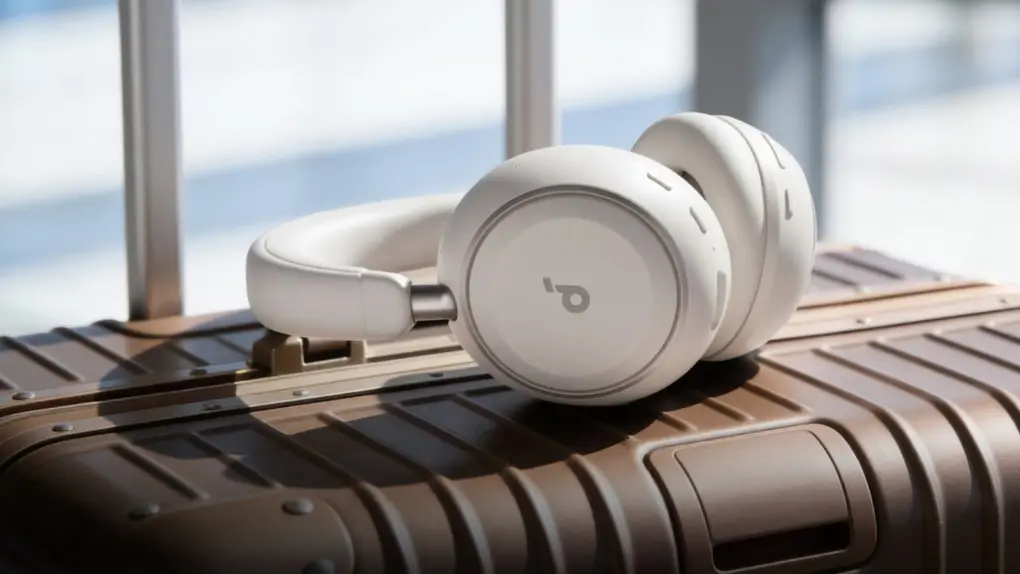 Soundcore Space 2 headphones on suitcase