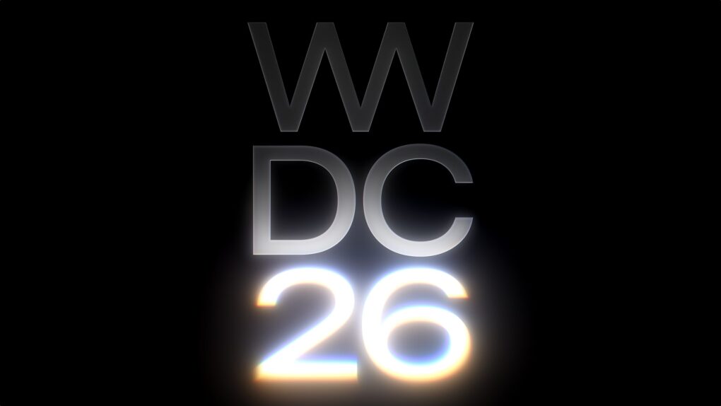 Apple's WWDC26 logo in white on a black background