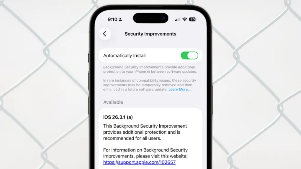 iOS 26.3.1 (a) first Background Security Improvements patch