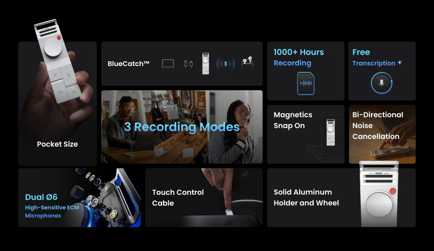 HiDock P1 AI voice recorder features