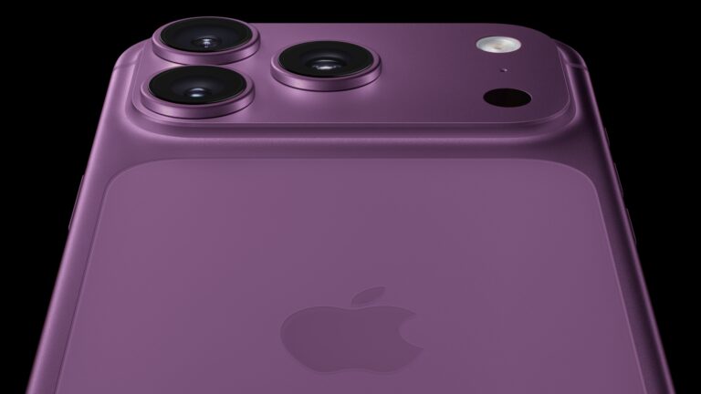 iPhone 17 Pro edited to a dusty purple color, showing the camera plateau