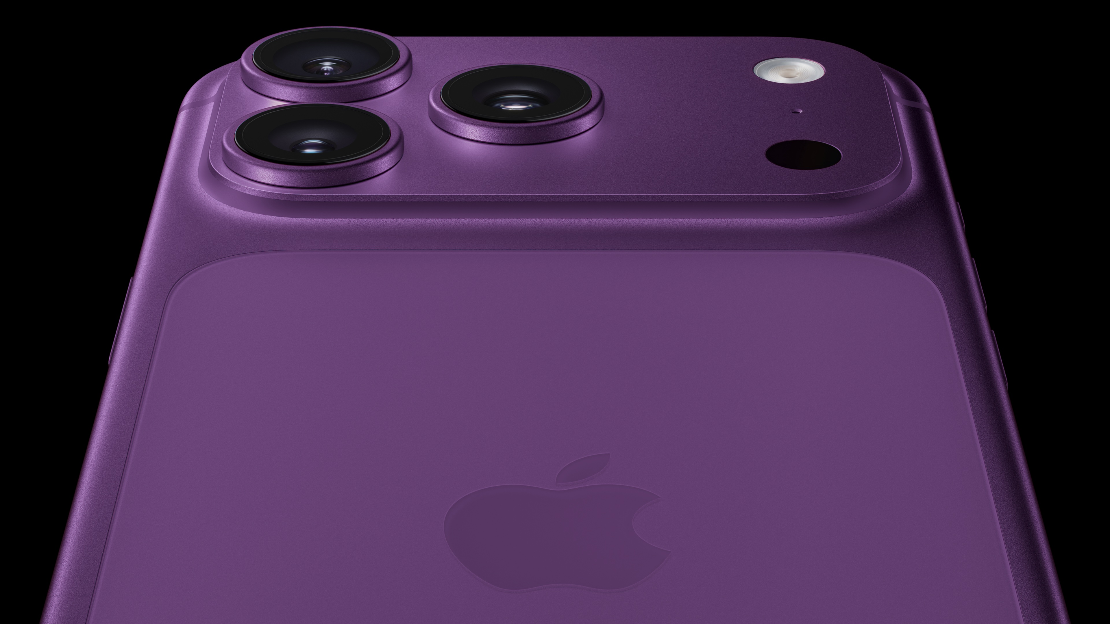 iPhone 17 Pro edited to a dusty purple color, showing the camera plateau