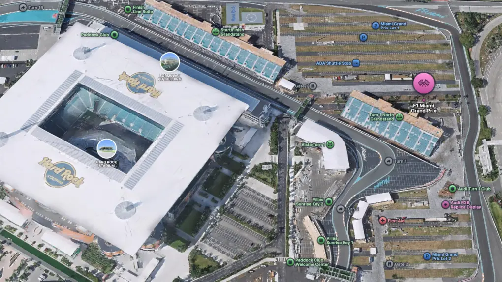 3D Apple Maps for Miami F1 Grand Prix