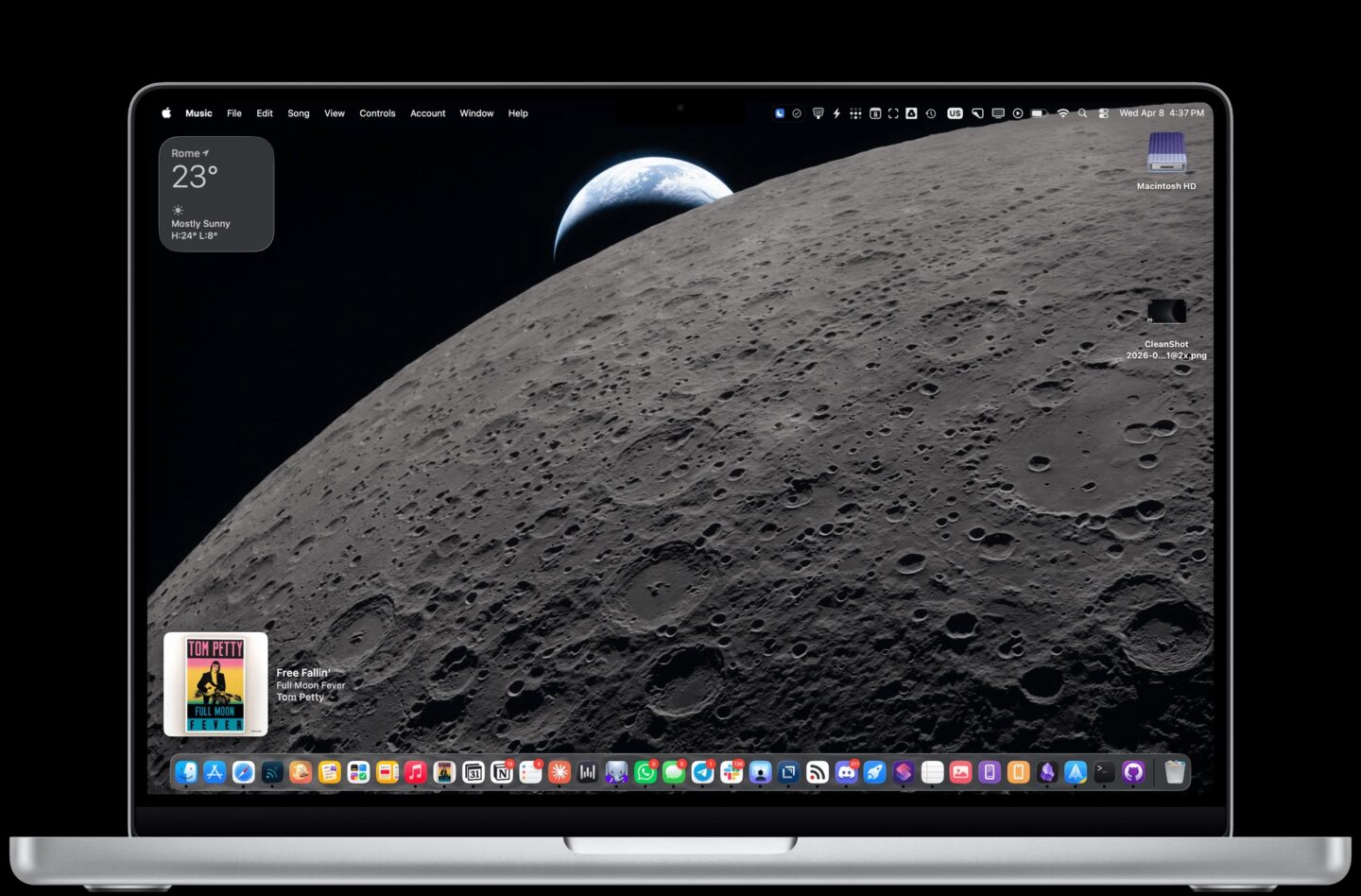 LunarWall wallpaper macOS Earthrise over moon