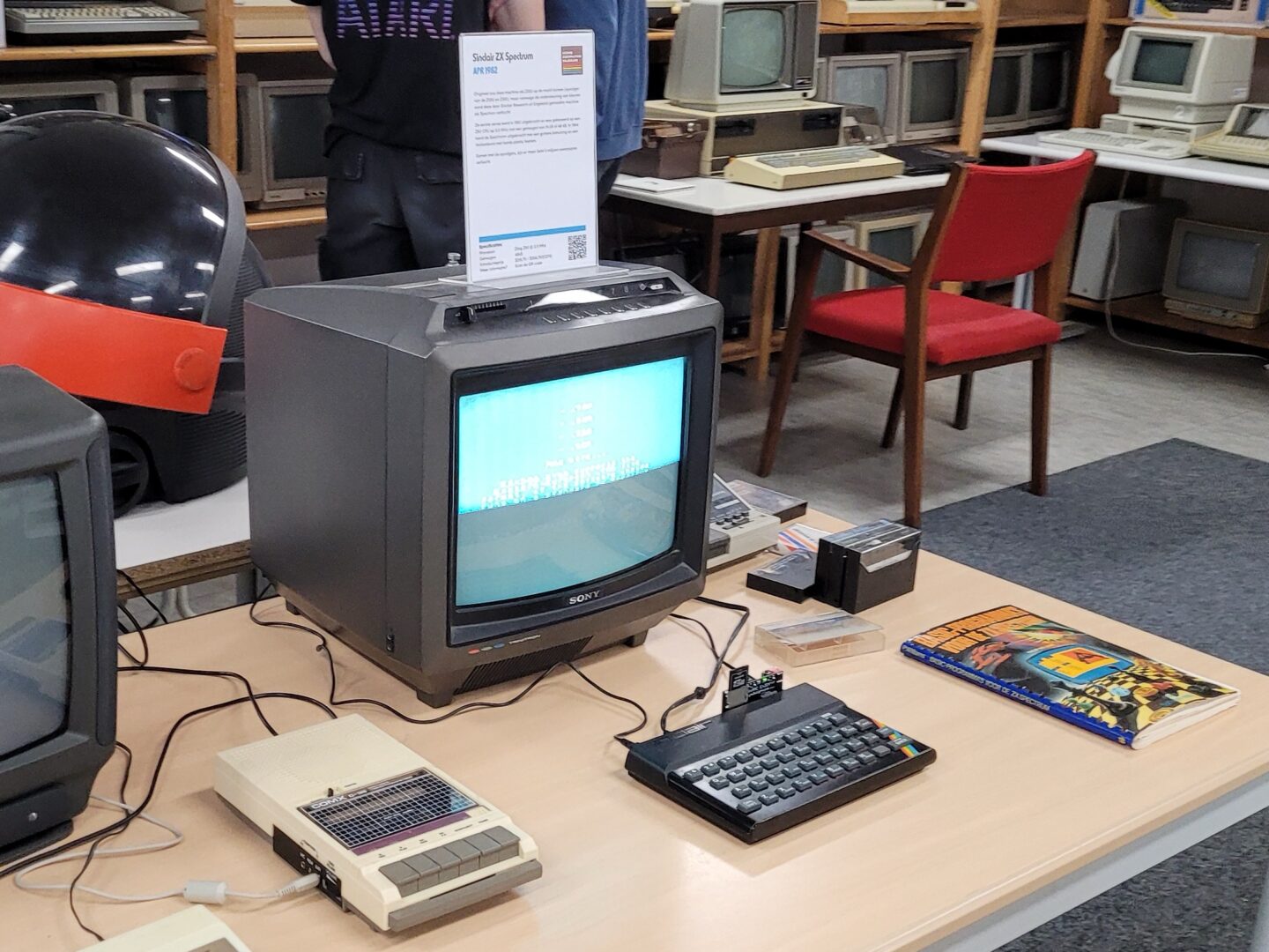 The ZX Spectrum hooked up to a TV in the Computer History Museum