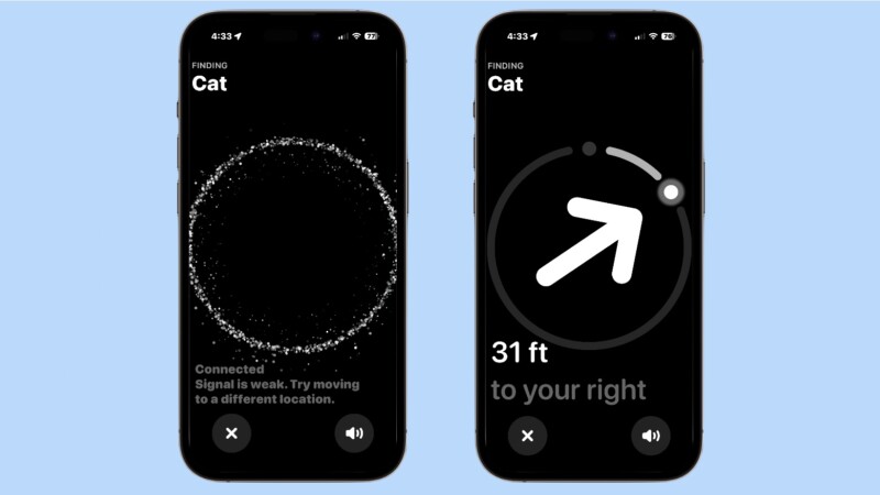 The Find My app points right to the AirTag 2 on your pet