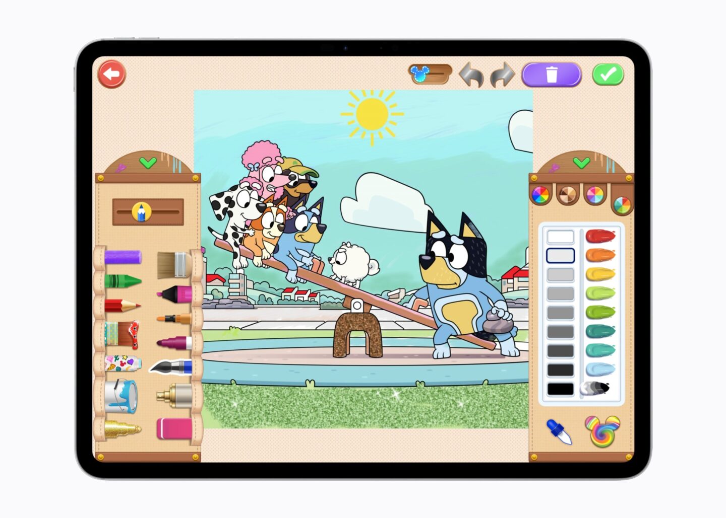 "Disney Coloring World +" will welcome Bluey and friends.