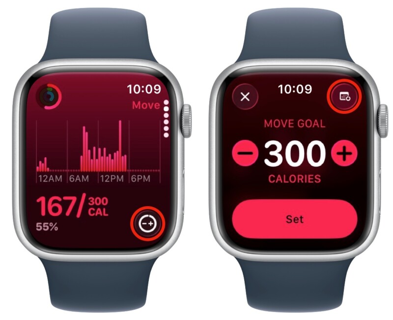 Changing the Ring goal Apple Watch settings