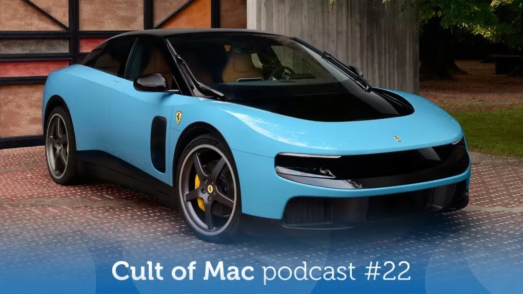 Photo of a blue Ferrari Luce, along with the words, 
