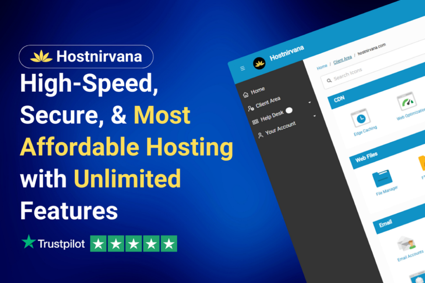 Promotional image for Hostnirvana website hosting deal