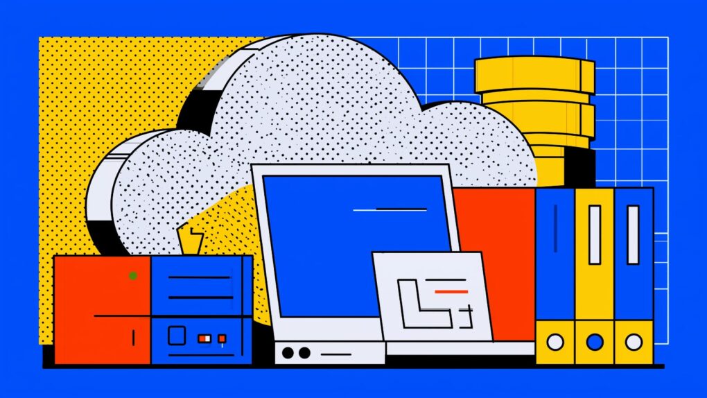Illustration of 10TB cloud storage plan used by devices including a MacBook