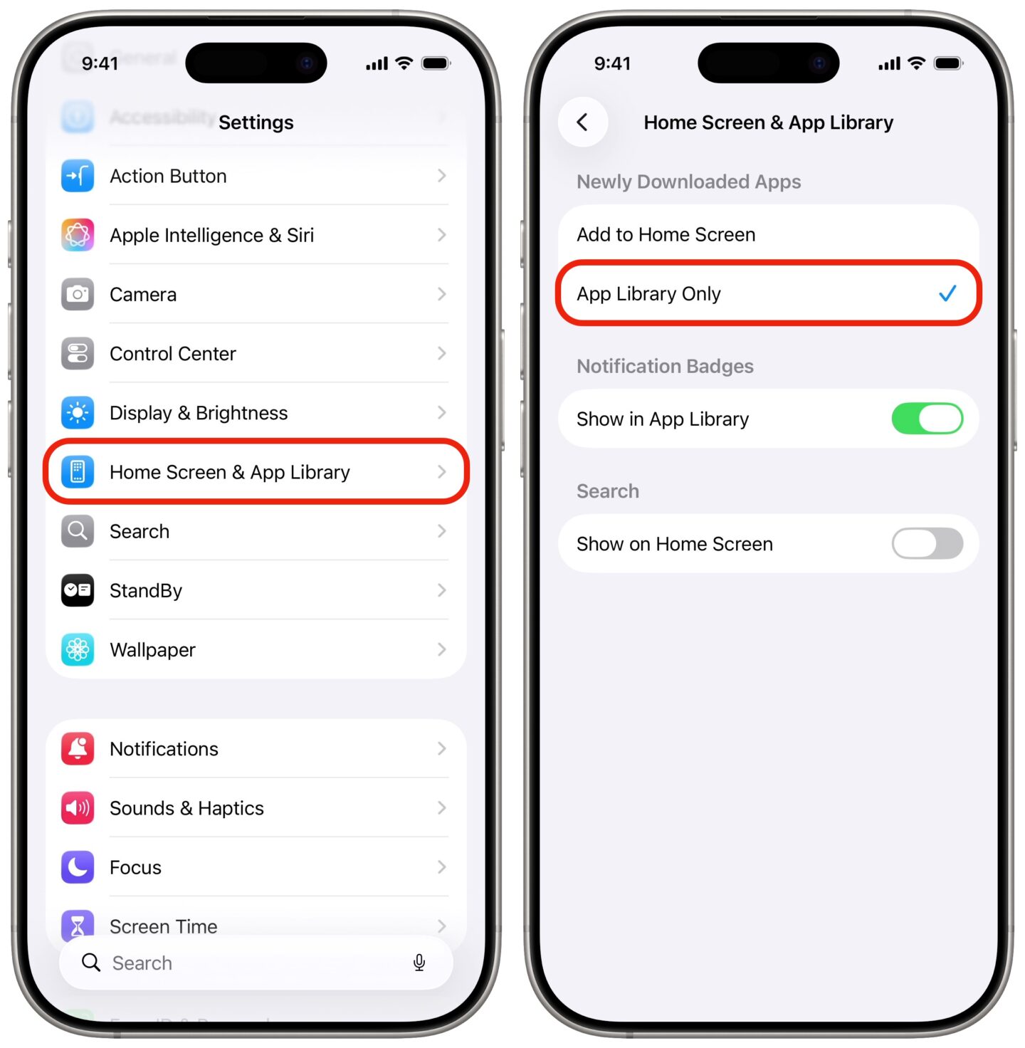 Setting new apps to go straight to the App Library