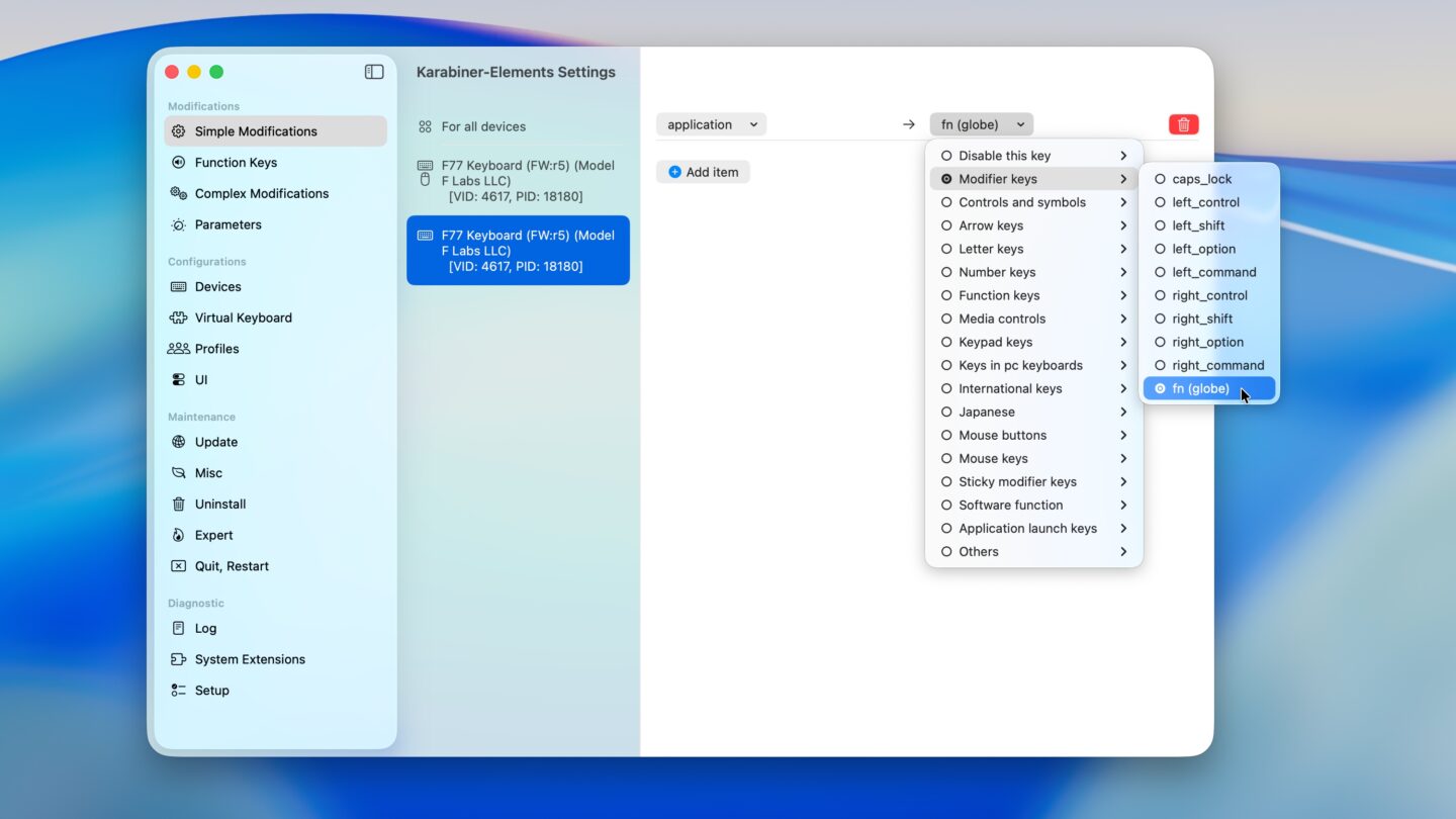 Remap Globe Key Remapping a key to the Globe key in Karabiner Elements