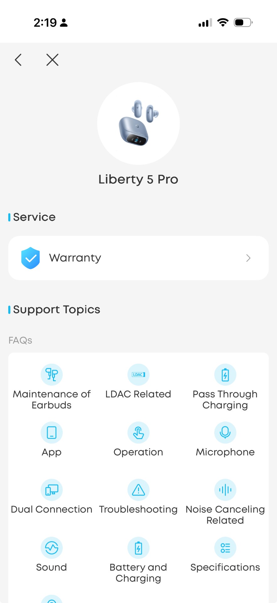 Soundcore Liberty 5 Pro in app Soundcore Liberty 5 Pro in app
