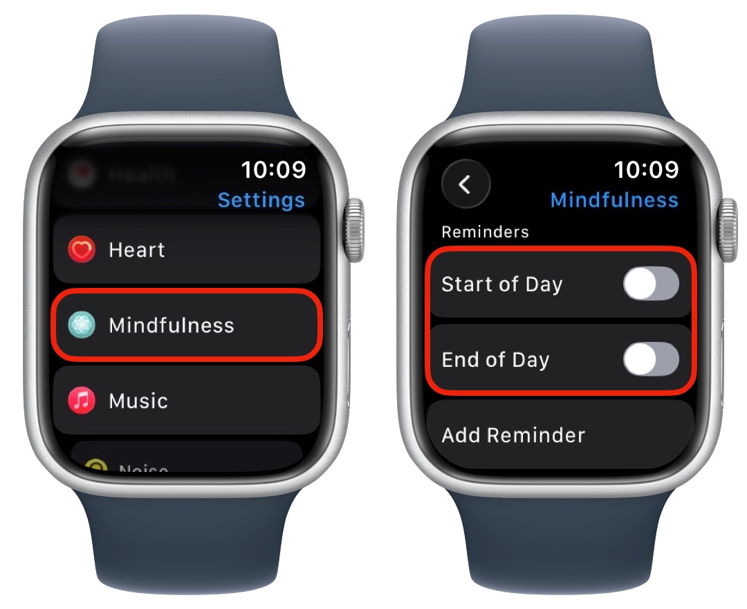 Turn Off Mindfulness Setting to turn off Mindfulness reminders