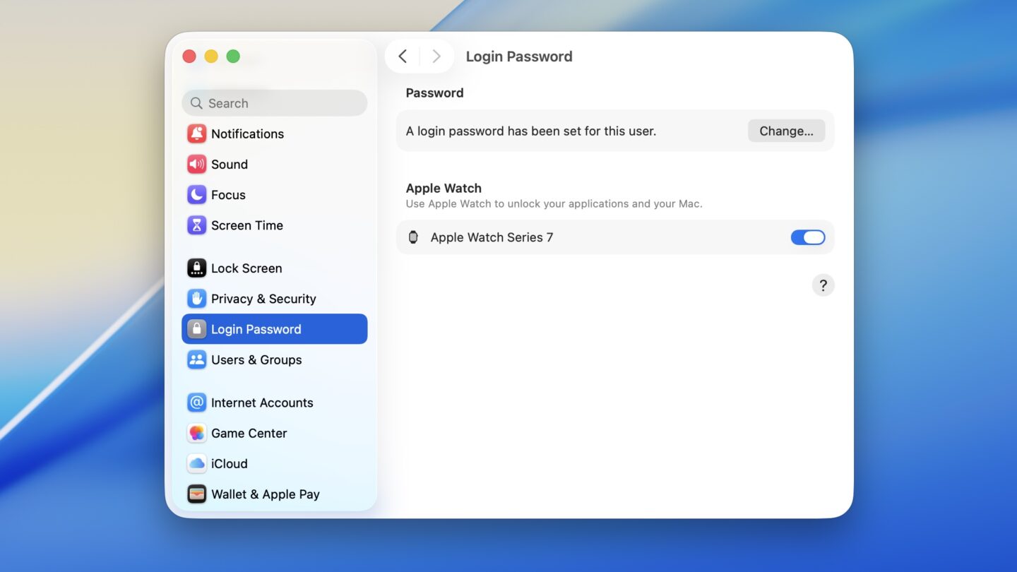 Unlock Mac with Apple Watch Setting to unlock a Mac with an Apple Watch