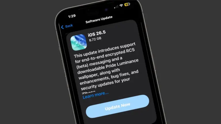 A photo of an iPhone used in a story about the iOS 26.5 update.