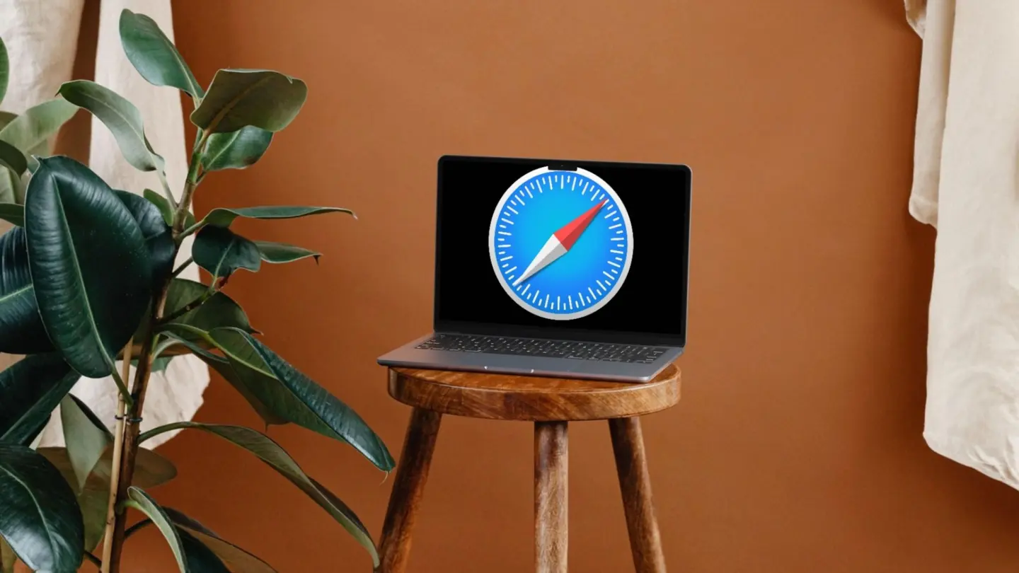 Safari logo on a MacBook