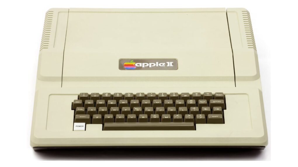 Photo of the original Apple II computer at launch