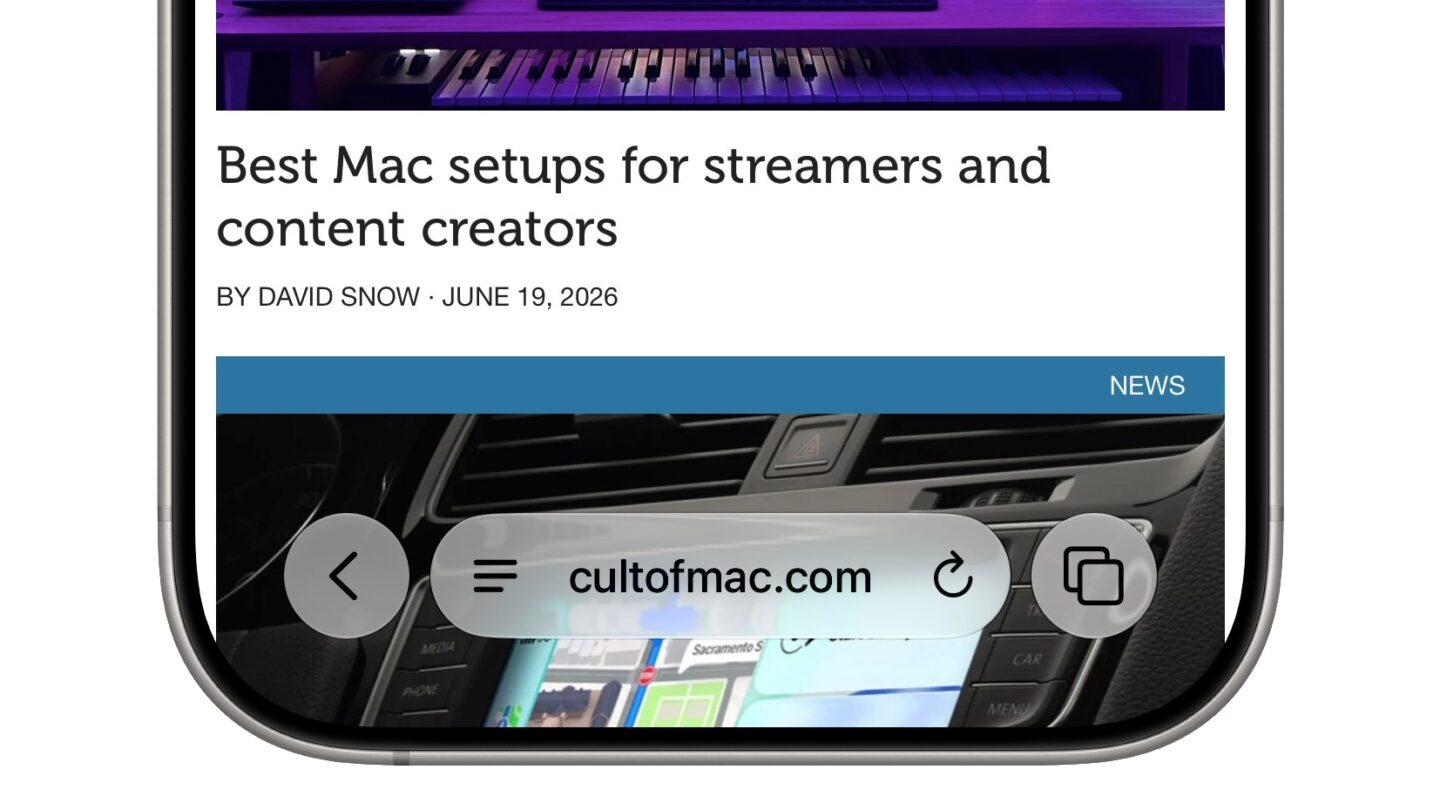 Compact Tab Bar The new compact toolbar in Safari in iOS 27