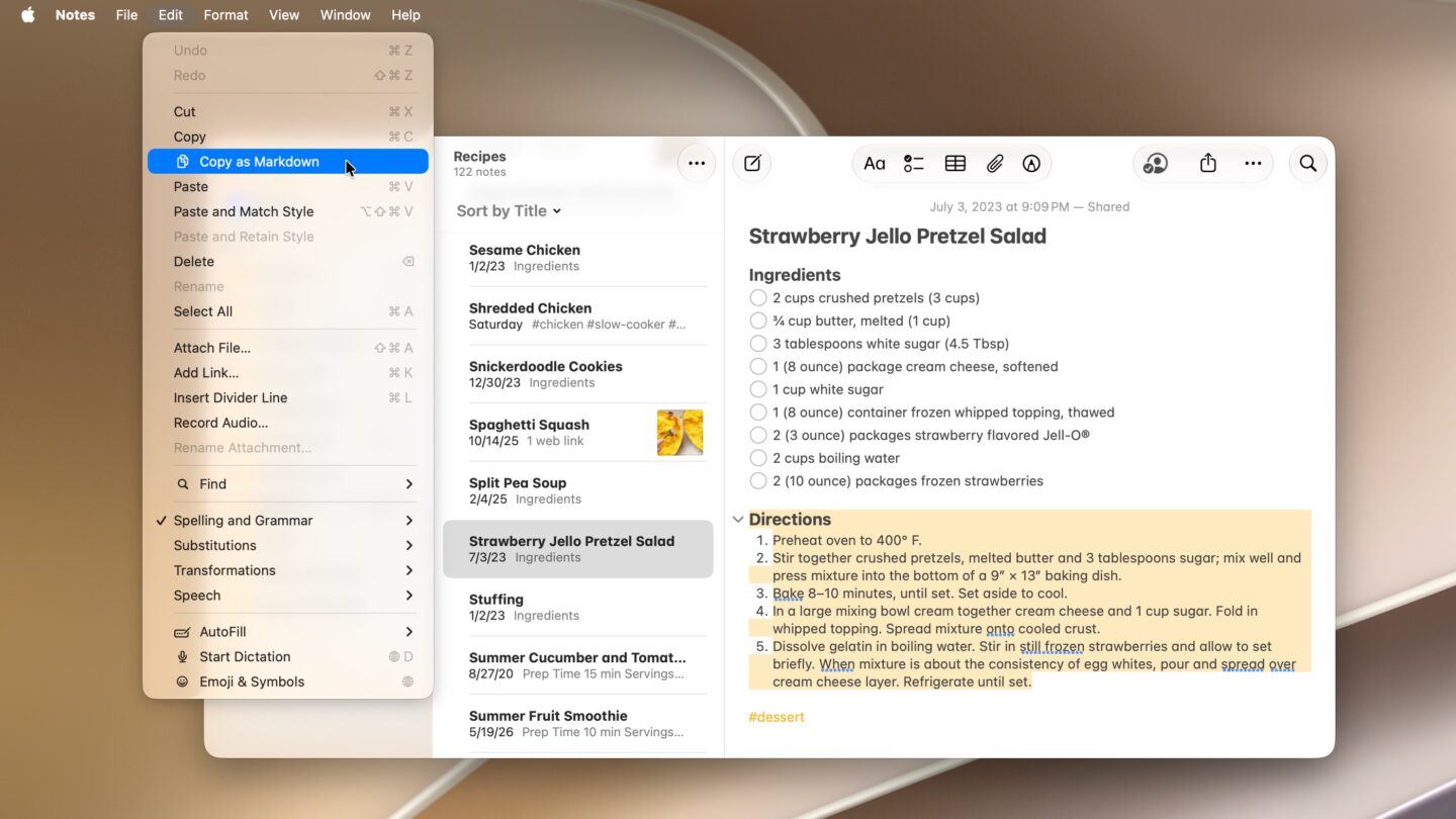 Copy as Markdown Copy as Markdown in Notes