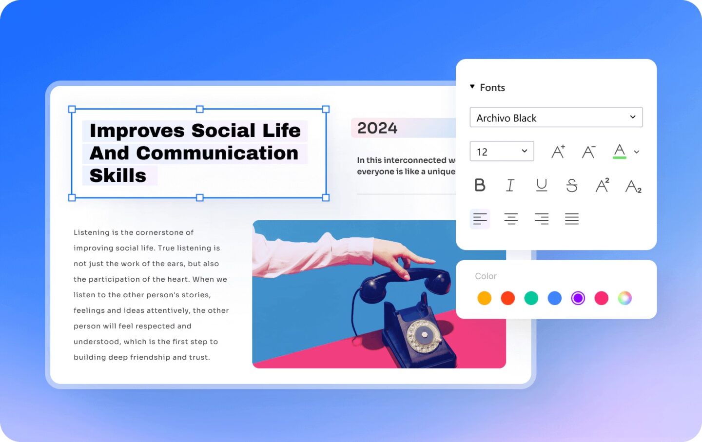 Screenshot of Wondershare PDFelement showing it's easy-to-use, word-processor-like interface.