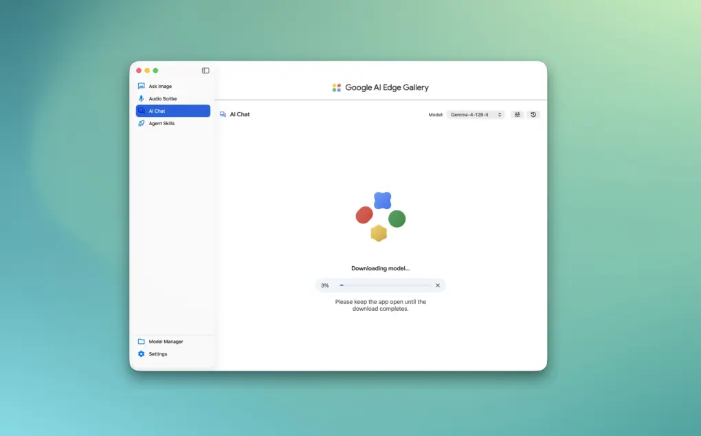 Run Gemma models locally on your Mac using Google's AI Edge app.
