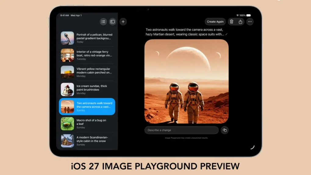 Image Playground in iOS 27 preview