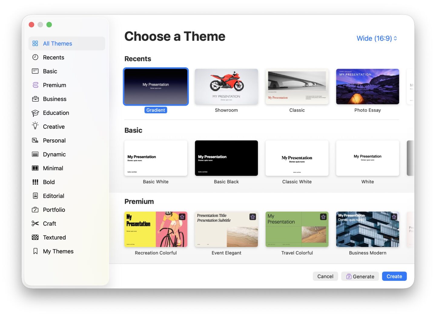 Keynote Templates Keynote template browser