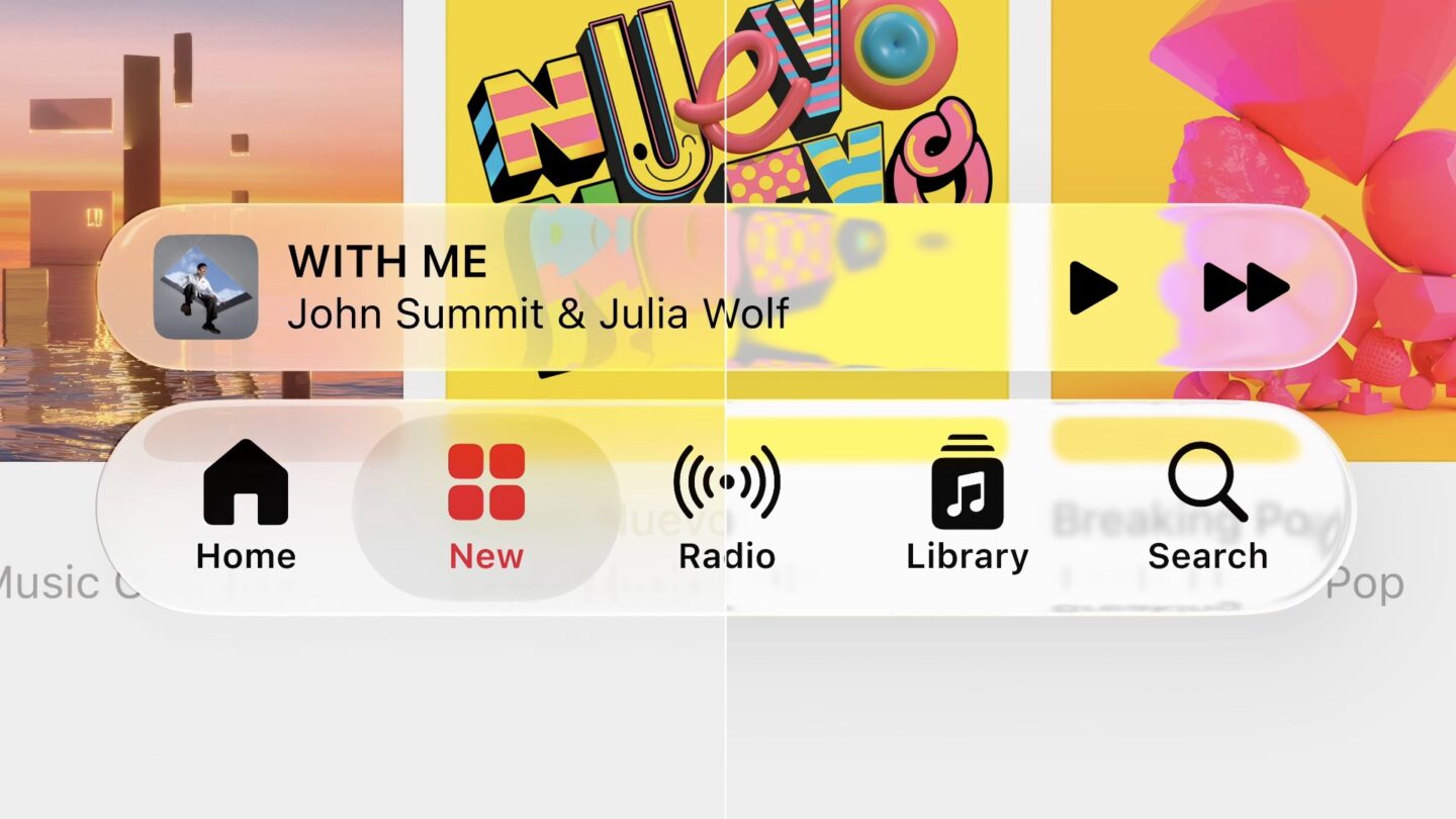 Liquid Glass in iOS 27 diffuses backgrounds more