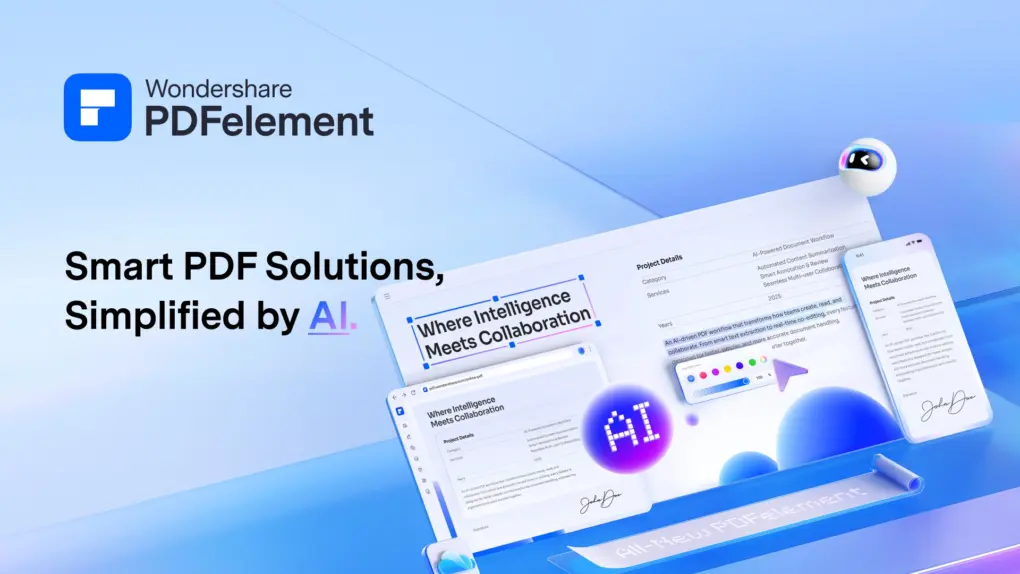 Graphic showing the all-new Wondershare PDFelement.