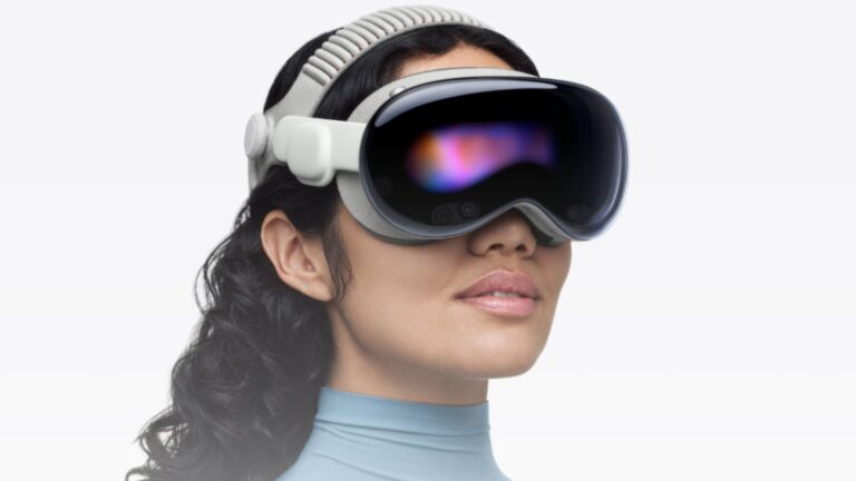 A photo of the Vision Pro, launched under Paul Meade by Apple in 2024.