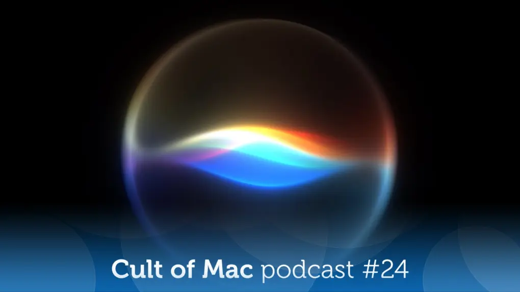 Image of Siri AI logo on black background with the words, 