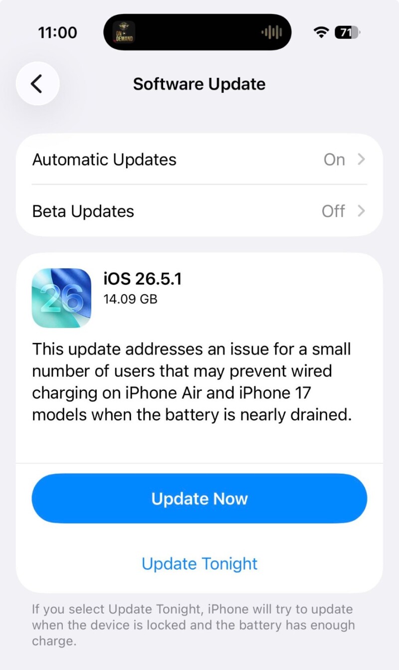 iOS 26.5.1 update