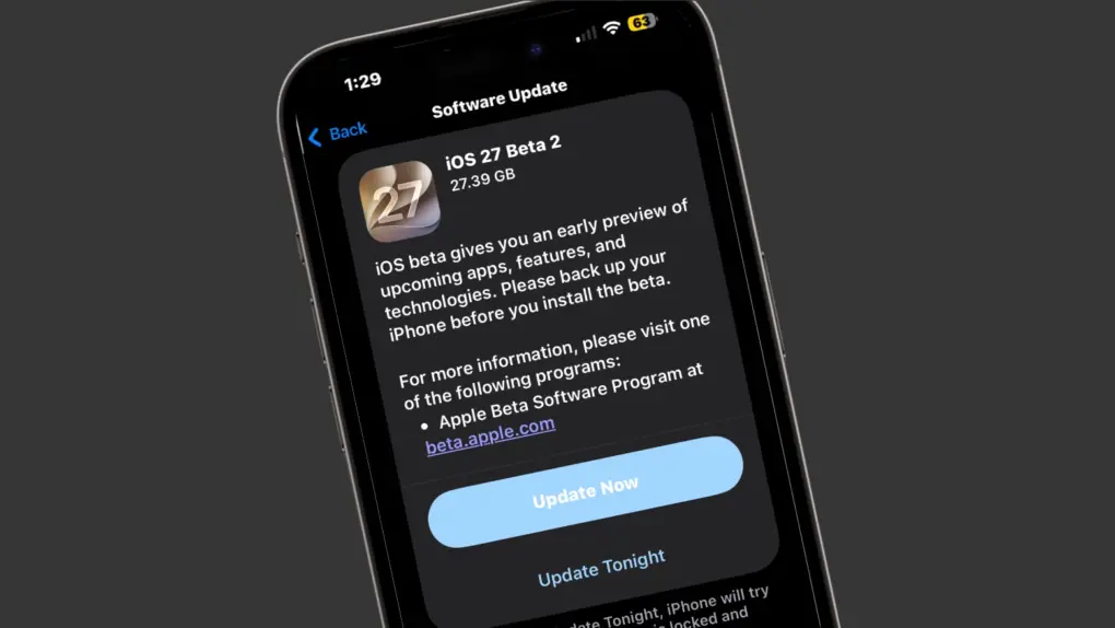 iOS 27 beta 2