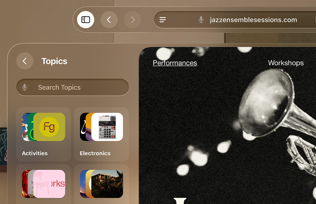 Visionos 27 safari topics Safari bookmark organization in visionOS 27