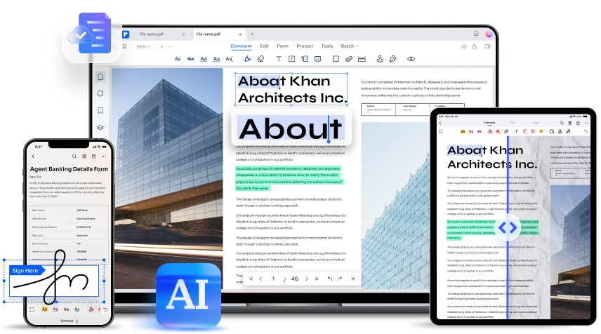 Wondershare PDFelement: Smart PDF solutions, simplified by AI.