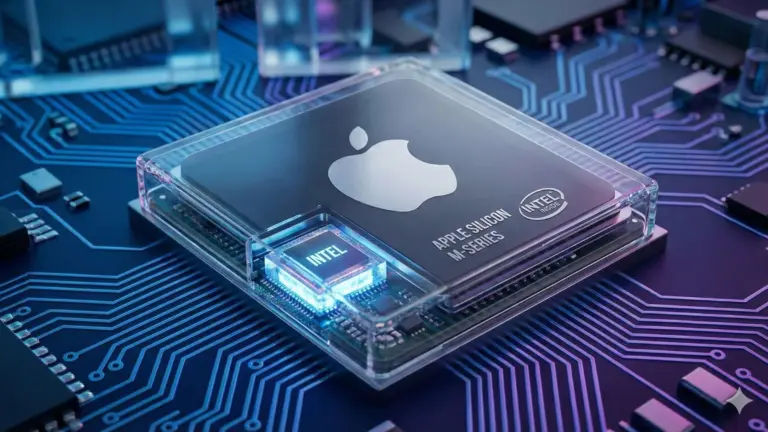An AI-generated image of Intel chip used in an Apple device.