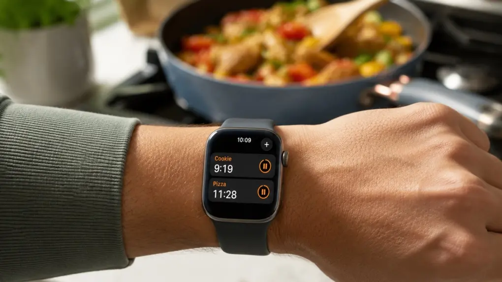 A picture of a timer running on the Apple Watch.