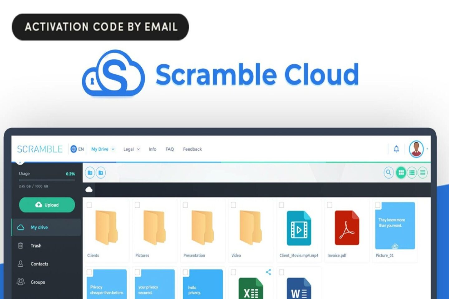 Scramble Cloud Storage Lifetime Subscription (20TB) Scramble Cloud storage promotional image