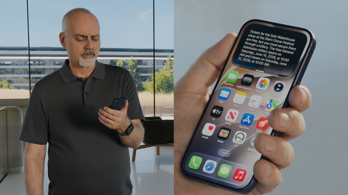 Siri Concert tickets Mike Rockwell asking Siri AI about concert tickets