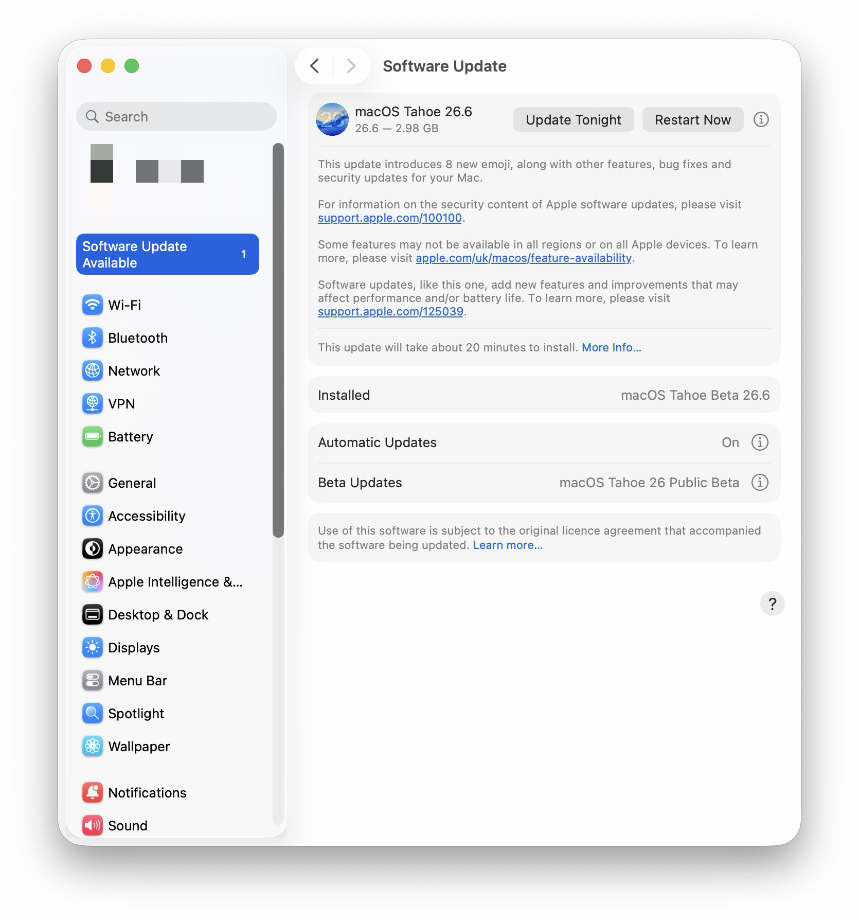 macOS Tahoe 26.6 release notes