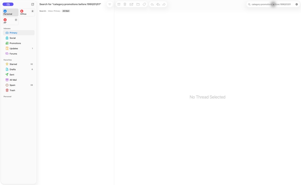 Mimestream gmail categories and search Categories and Search in Mimestream