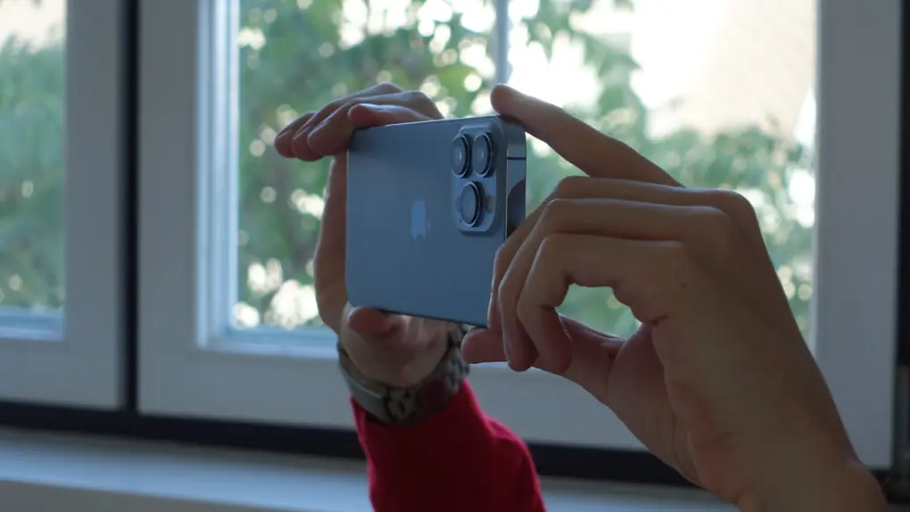 A picture of the iPhone Pro model used in a story about the iPhone 18 Pro Max getting variable aperture.