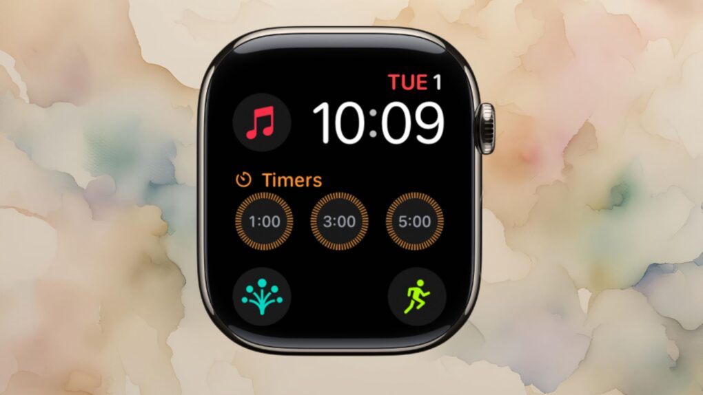 A picture of Apple's Modular Apple Watch face used in a story about watchOS 27 bringing new color options.