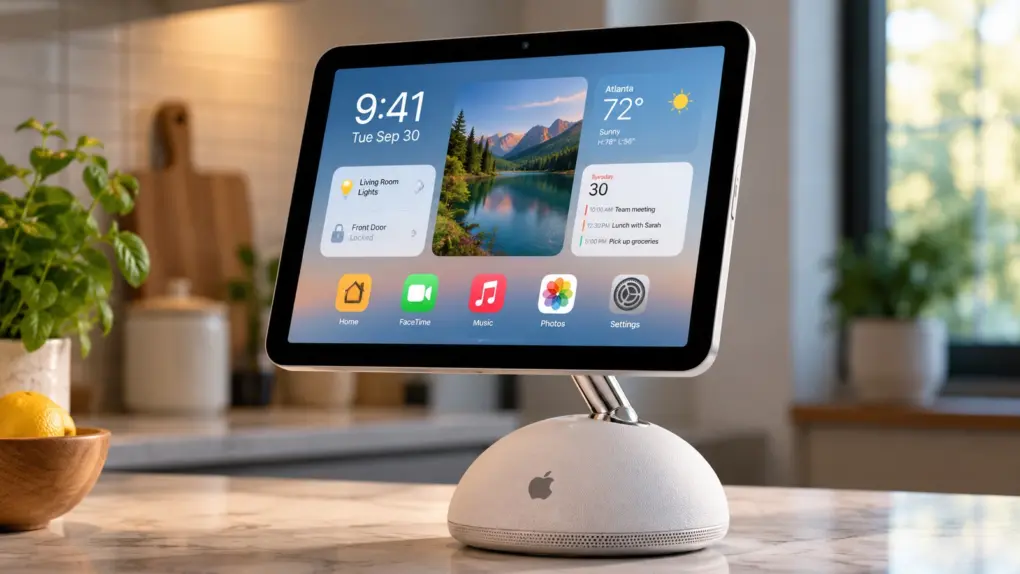 An AI-generated concept of Apple's rumored smart home hub.