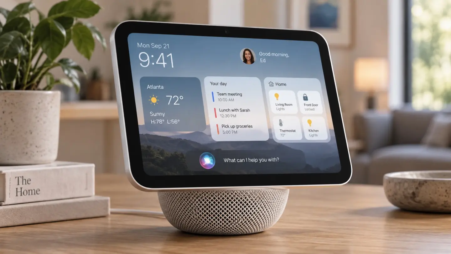 A picture of a smart home hub used in a story about Apple reportedly working on a Siri AI enabled smart home hub.